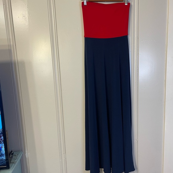 Polo Ralph Lauren Dresses & Skirts - Polo Ralph Lauren NWT Strapless Blue Red Maxi Dress Size XS